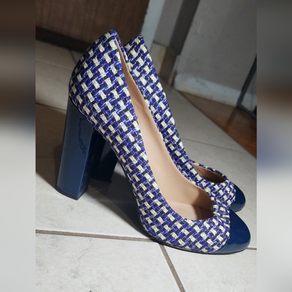 J. Crew Women's Patterned Heels - J.Crew Etta Cap Toe Tweed Pumps